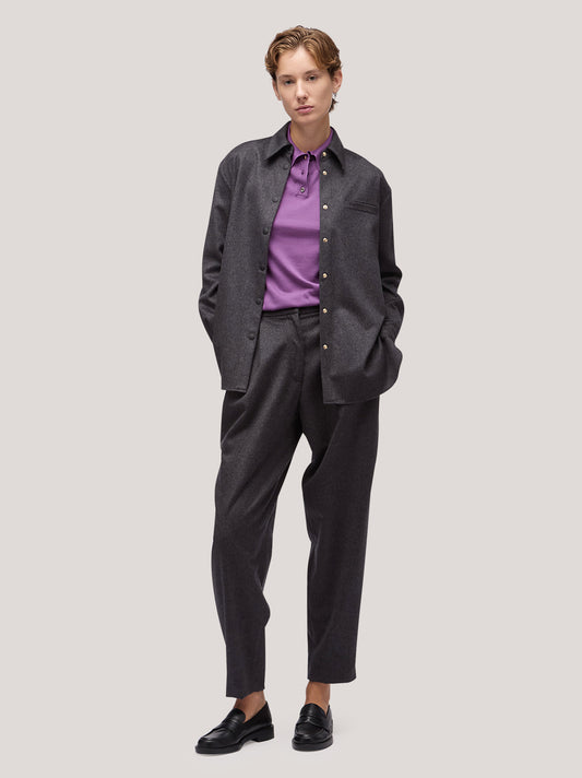 Pantalone donna a uovo in flanella antracite pam188_f2513a_an0001