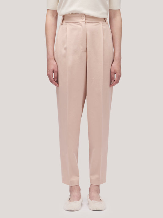 Pantalone donna a uovo in flanella - Pantalone donna a uovo in flanella alt - 002