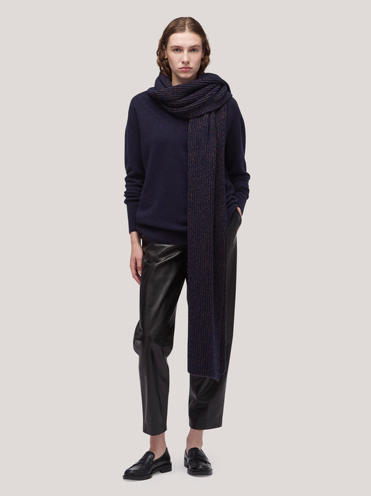 Pantalone donna a uovo in pelle nero pam193_f2515a_ne0001