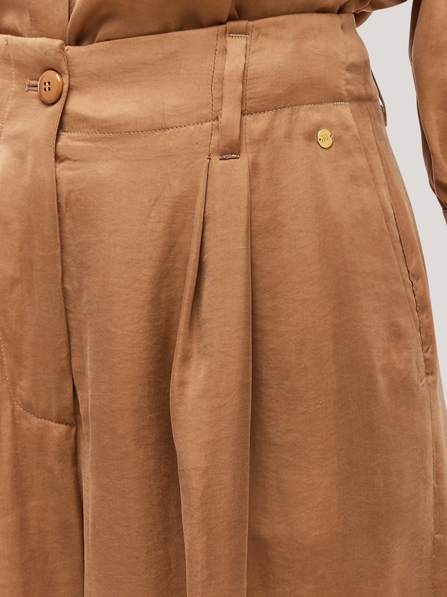 Pantalone ampio con pences terracotta pam199_s2610c_tterra 72190717657414