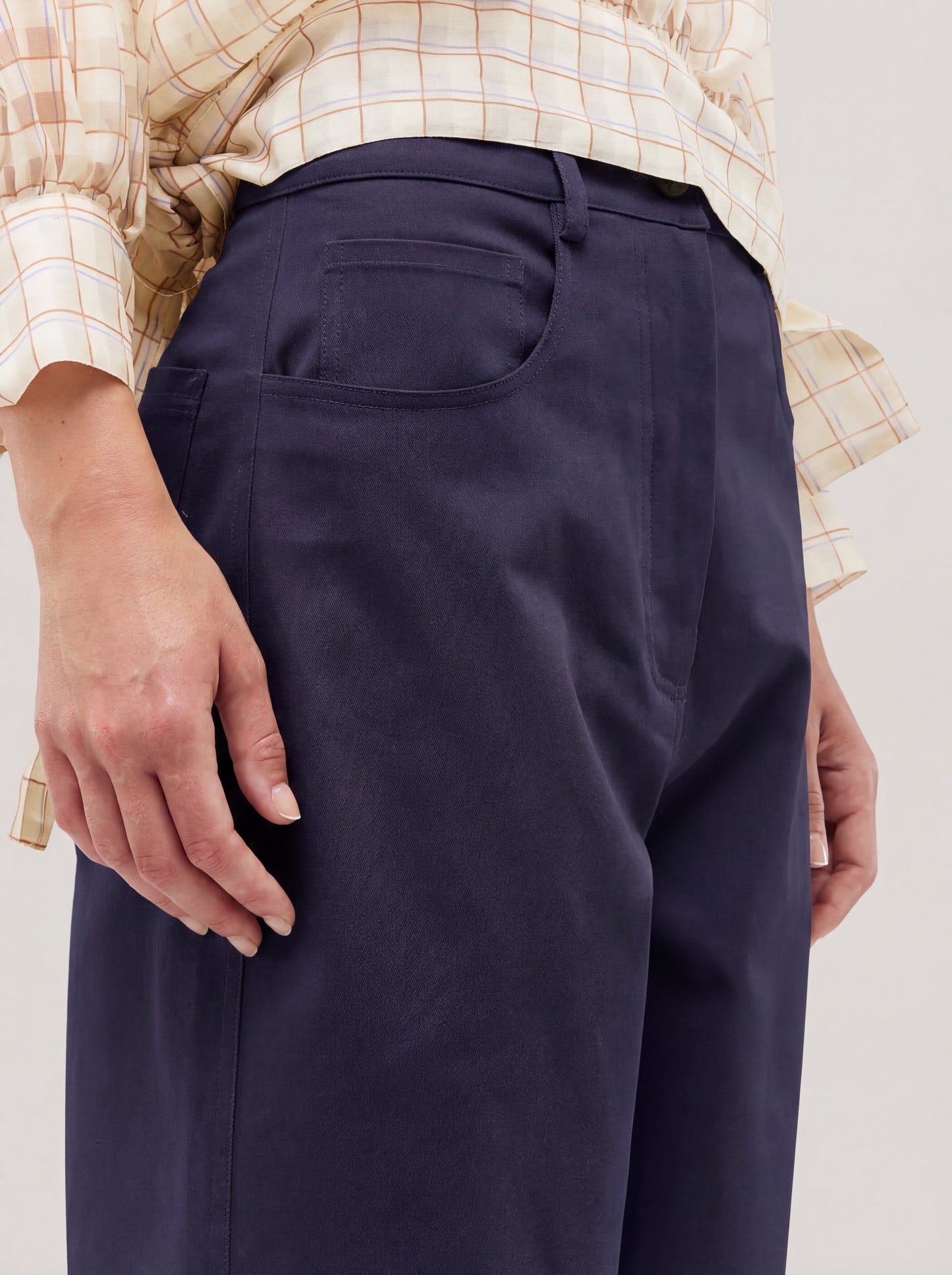 Pantalone a palloncino in gabardine blu navy pam215_s2612b_tblnav 72020304265542