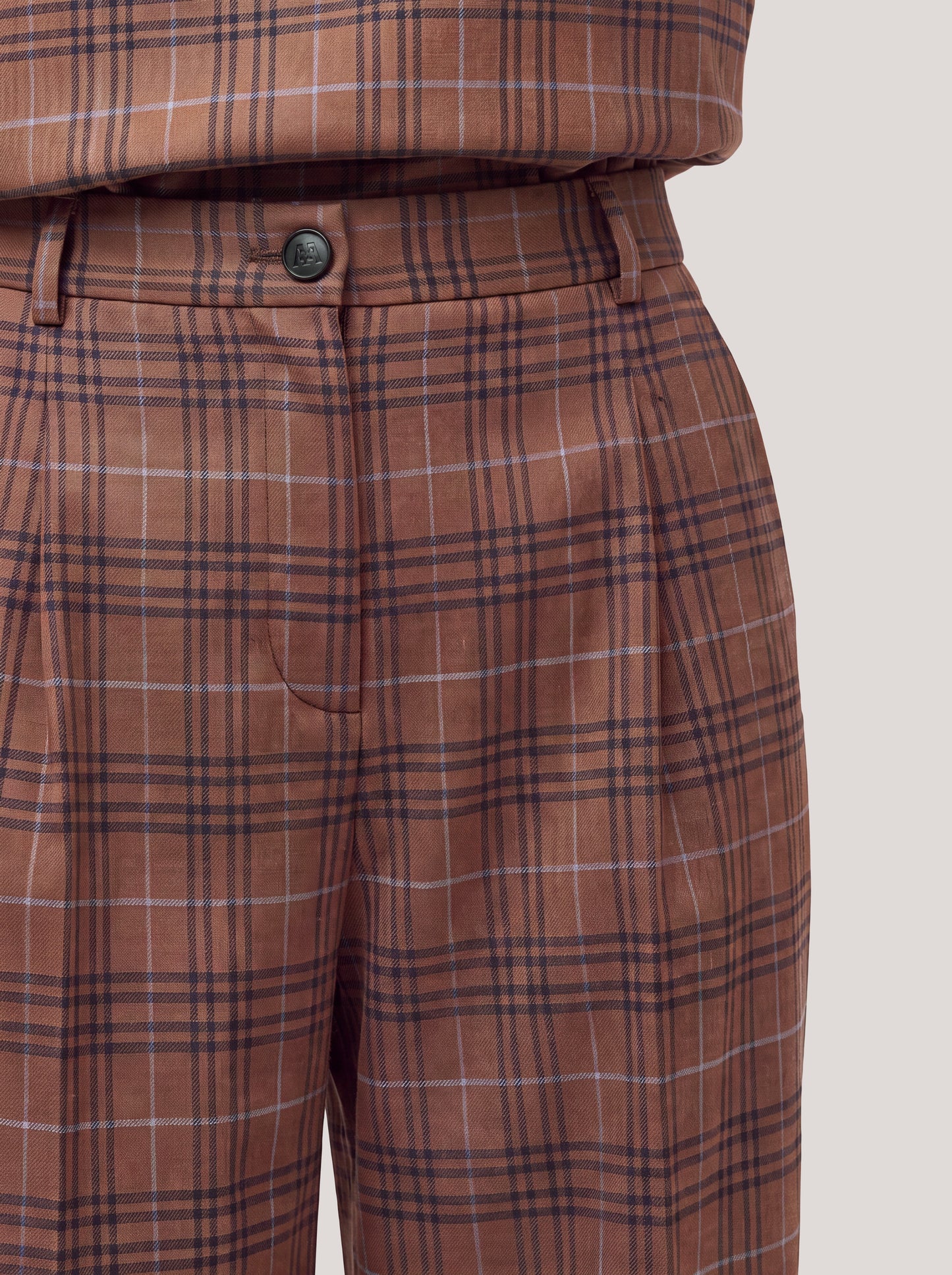 Carrot fit trousers in Glen check flannel volcano pam232_t22_f26-22_tvulca 74822883705158