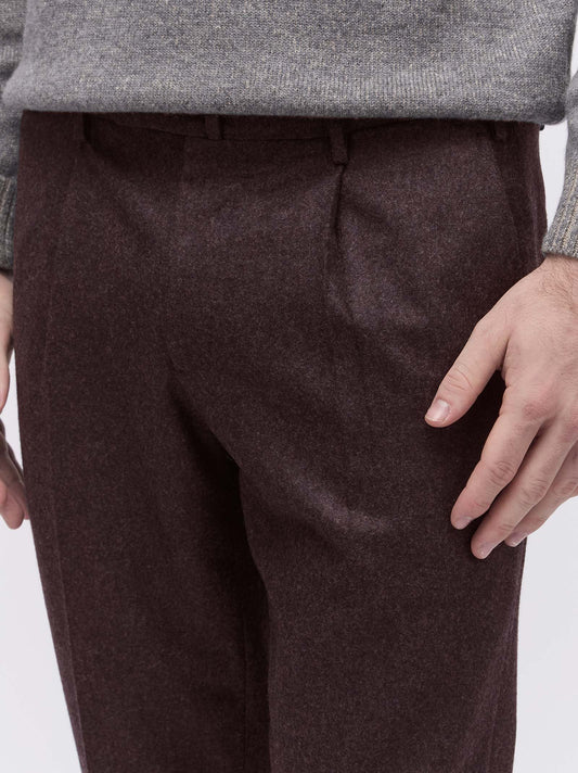 Pantalone in vigogna con pences - Pantalone in vigogna con pences alt - 002