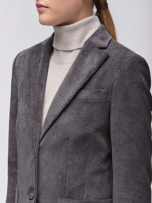 Giacca monopetto con tasche applicate - Giacca monopetto con tasche applicate alt - 002