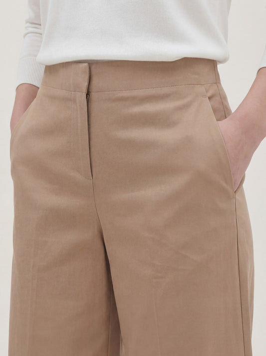 Pantalone ampio in tela vela crop - Pantalone ampio in tela vela crop alt - 002