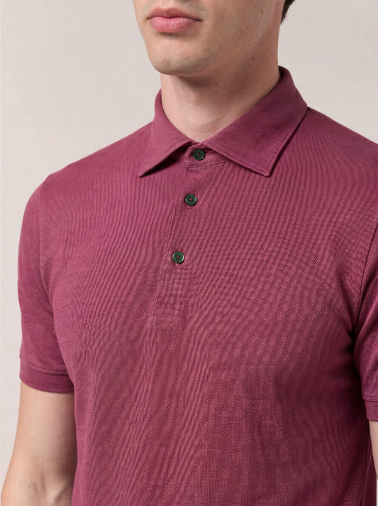 Oxford polo shirt with shirt collar, short sleeves, no pocket - Oxford polo shirt with shirt collar, short sleeves, no pocket alt - 002
