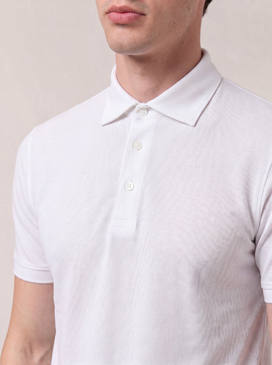 Oxford polo shirt with shirt collar, short sleeves, no pocket - Oxford polo shirt with shirt collar, short sleeves, no pocket alt - 002