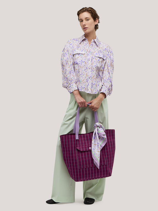 Foulard in seta fantasia orchidea, 50x50 - Foulard in seta fantasia orchidea, 50x50 alt - 002