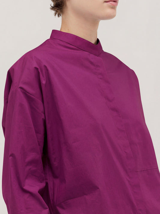Over popeline shirt with front cut - Over popeline shirt with front cut alt - 002