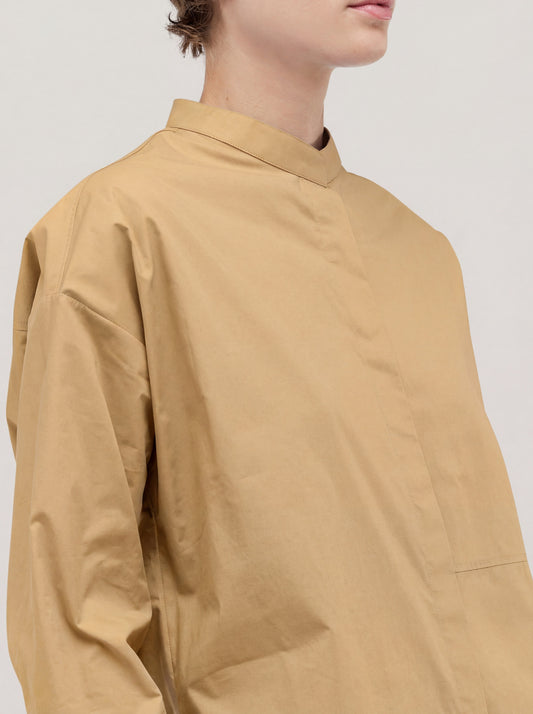 Over popeline shirt with front cut - Over popeline shirt with front cut alt - 002