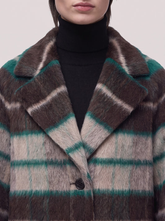 Modern fit prince of wales alpaca coat - Modern fit prince of wales alpaca coat alt - 002