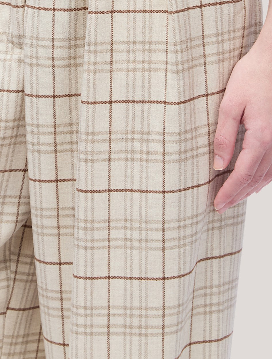 Carrot fit trousers in Glen check flannel moon pam232_t22_f26-22_tluna0 74821770576198