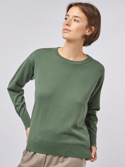 Maglia girocollo in puro cashmere sequoia 240a10_fw24-3_f03f03