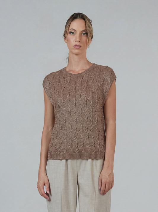 Kimono sweater, cable knit cocoa 240z64_n_ss247a_514514
