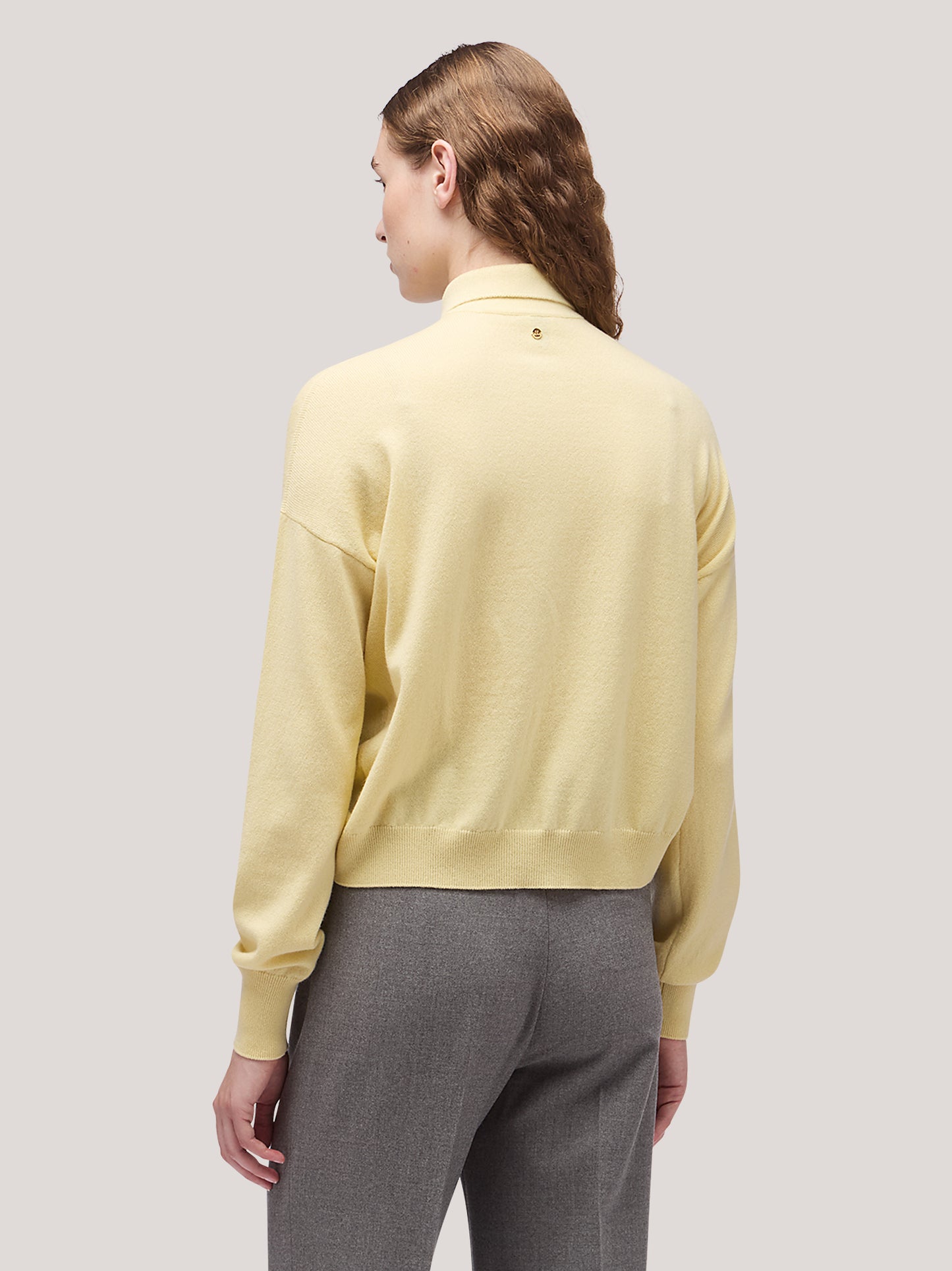 Women's long-sleeved polo shirt with dropped shoulders canary 250a13_fw25-3_620can 68160198738246