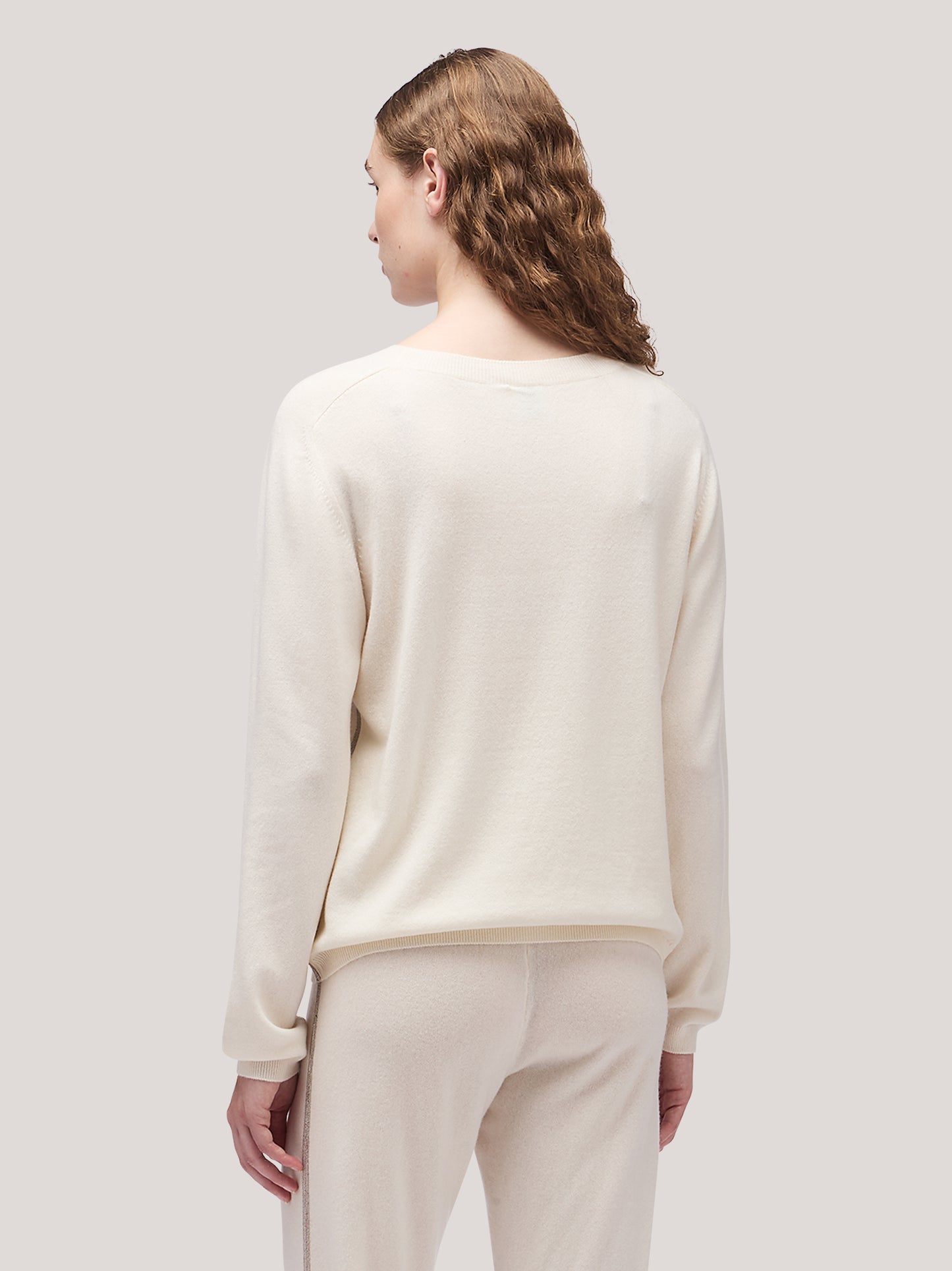 Maglia donna paricollo manica lunga, catenella sul fianco bianco naturale 250a24_fw25-3_217bia 68160180486470