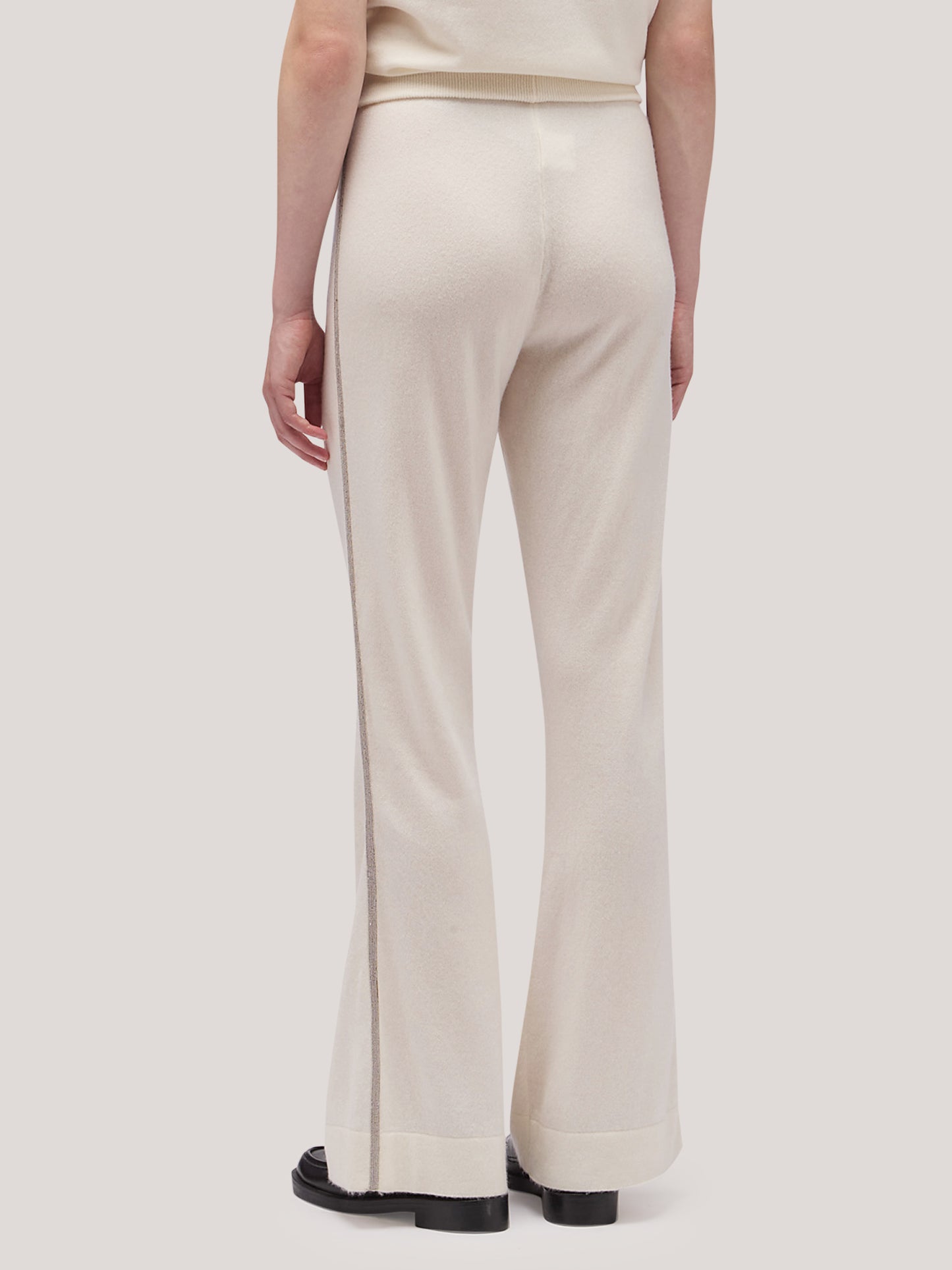 Pantalone donna ampio con catenella sui fianchi bianco naturale 250a28_fw25-3_217bia 68160094896454