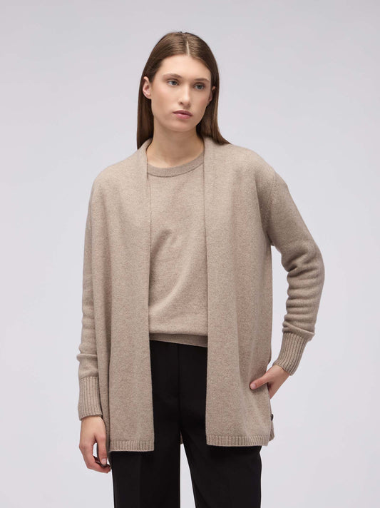 Cardigan aperto in cashmere avena 250a61_n_fw25-3_j16ave