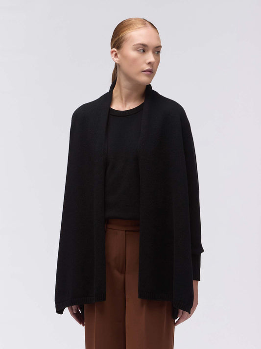 Cardigan aperto in cashmere nero 250a61_n_fw25-3_096ner