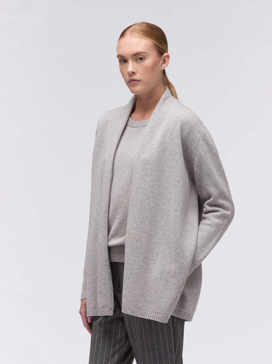 Cardigan aperto in cashmere perla 250a61_n_fw25-3_160per