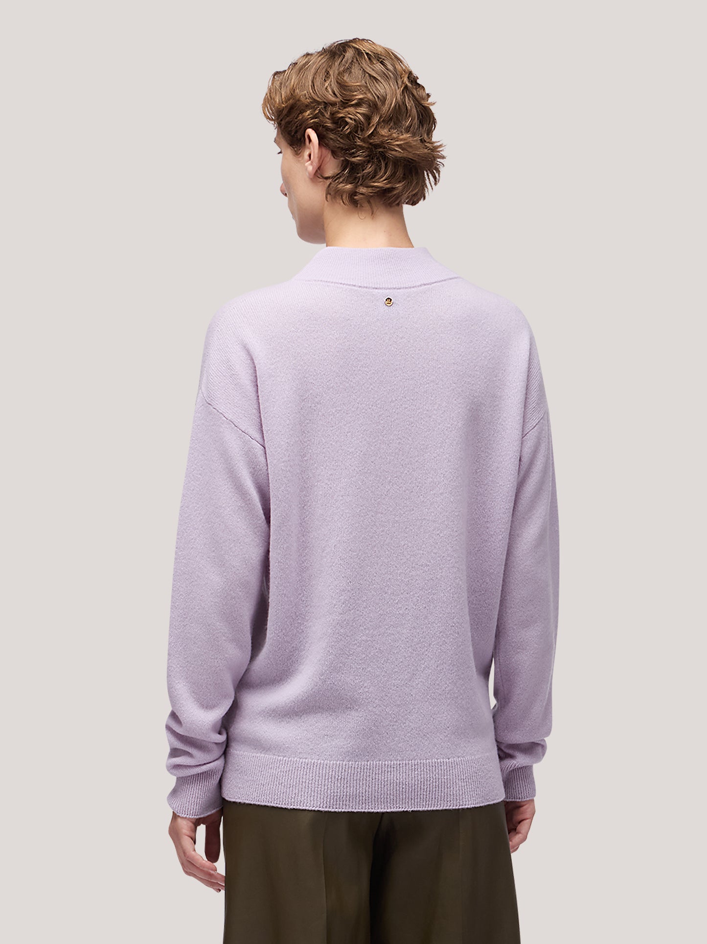 Women's long-sleeved turtleneck sweater, brushed lilac 250a94_fw25-3_299lil 68148968063302