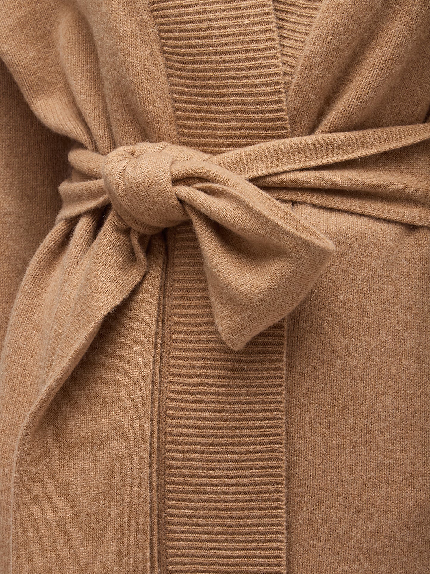 Maglia cardigan donna liste a costa, tasche e cintura, garzato biscotto 250a97_fw25-3_846bis 68522319479110