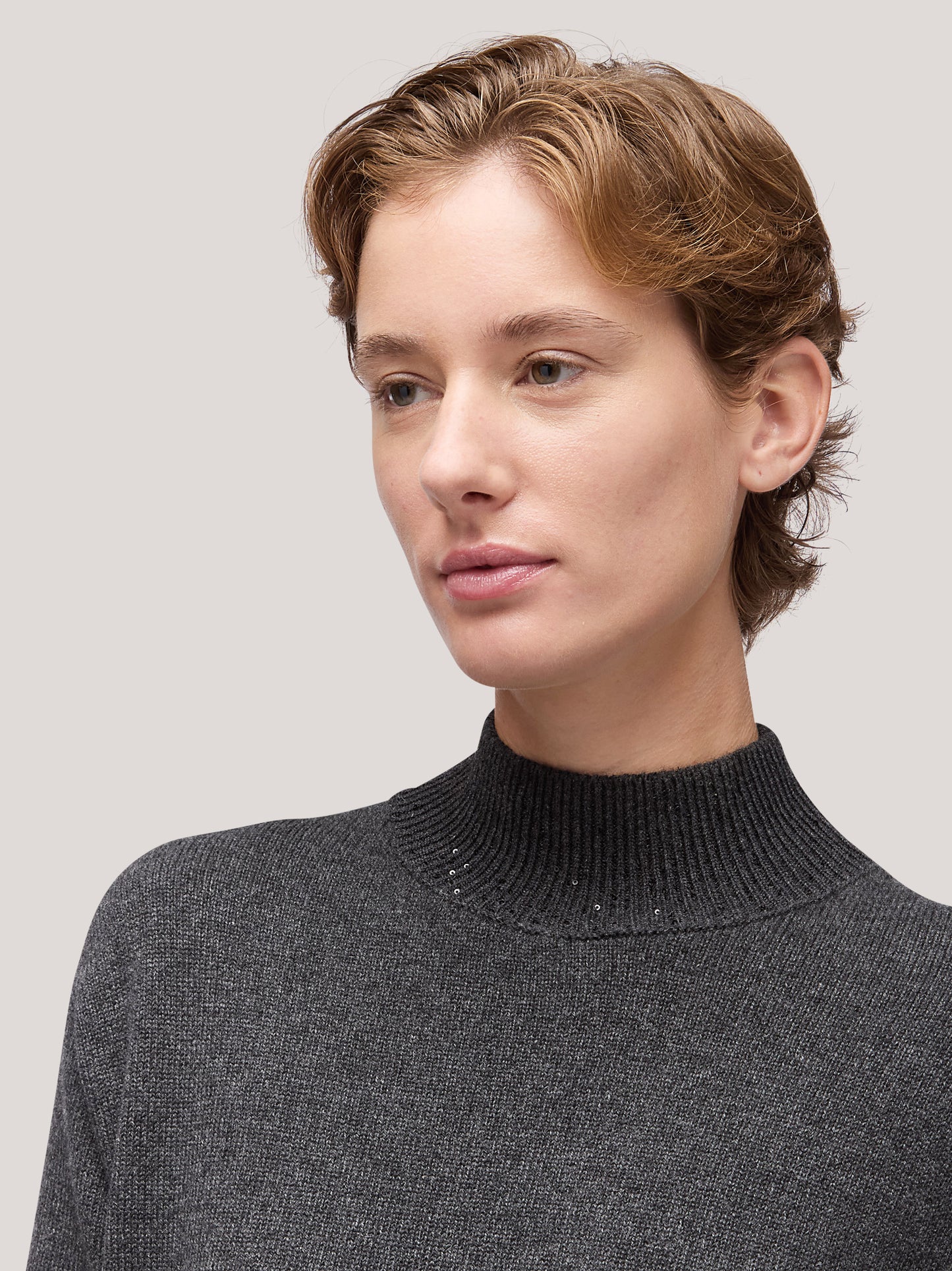Women's turtleneck dress with sequin inserts on the edges graphite 250f06_fw256a_425gra 68148238451014