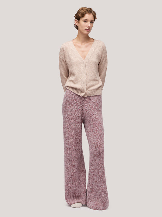 Maglia donna cardigan manica lunga, applicazione paillettes rosa tenue 250f32_fw256a_a16ros