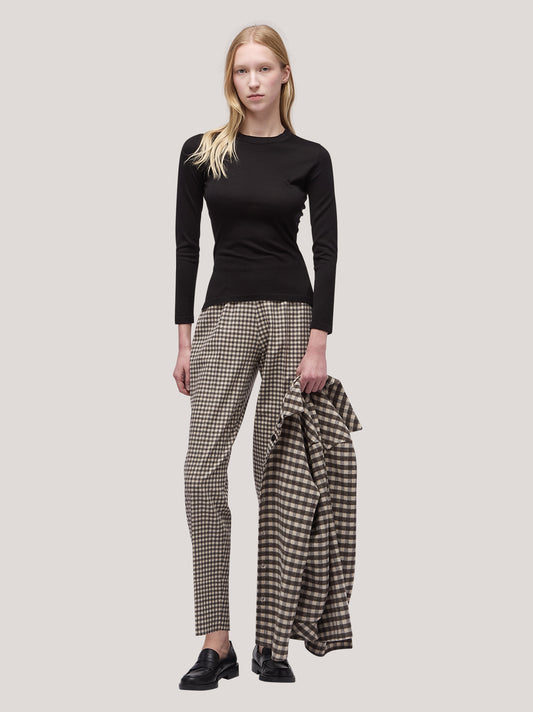 Maglia girocollo donna manica lunga nero 250h06_fw251b_096ner