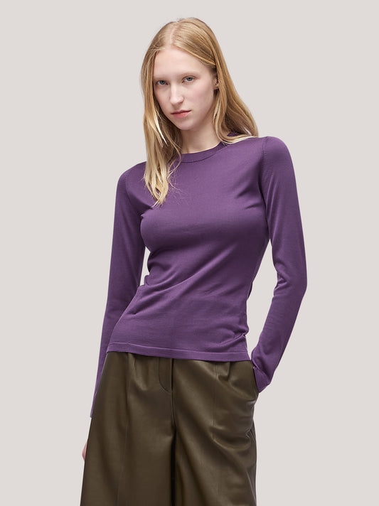 Maglia girocollo donna manica lunga - Maglia girocollo donna manica lunga alt - 002