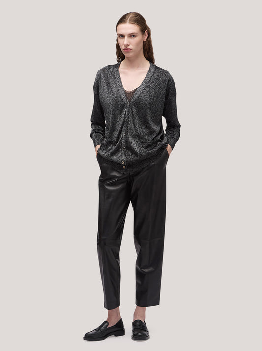Maglia donna cardigan manica lunga con tasche, image black 250h83_fw25im_096bla