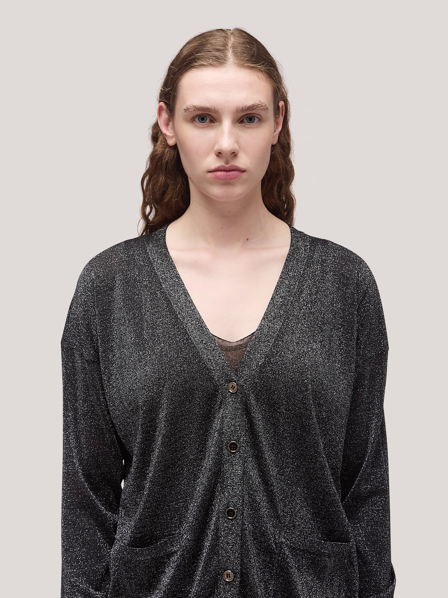 Maglia donna cardigan manica lunga con tasche, image black 250h83_fw25im_096bla 68147906707782