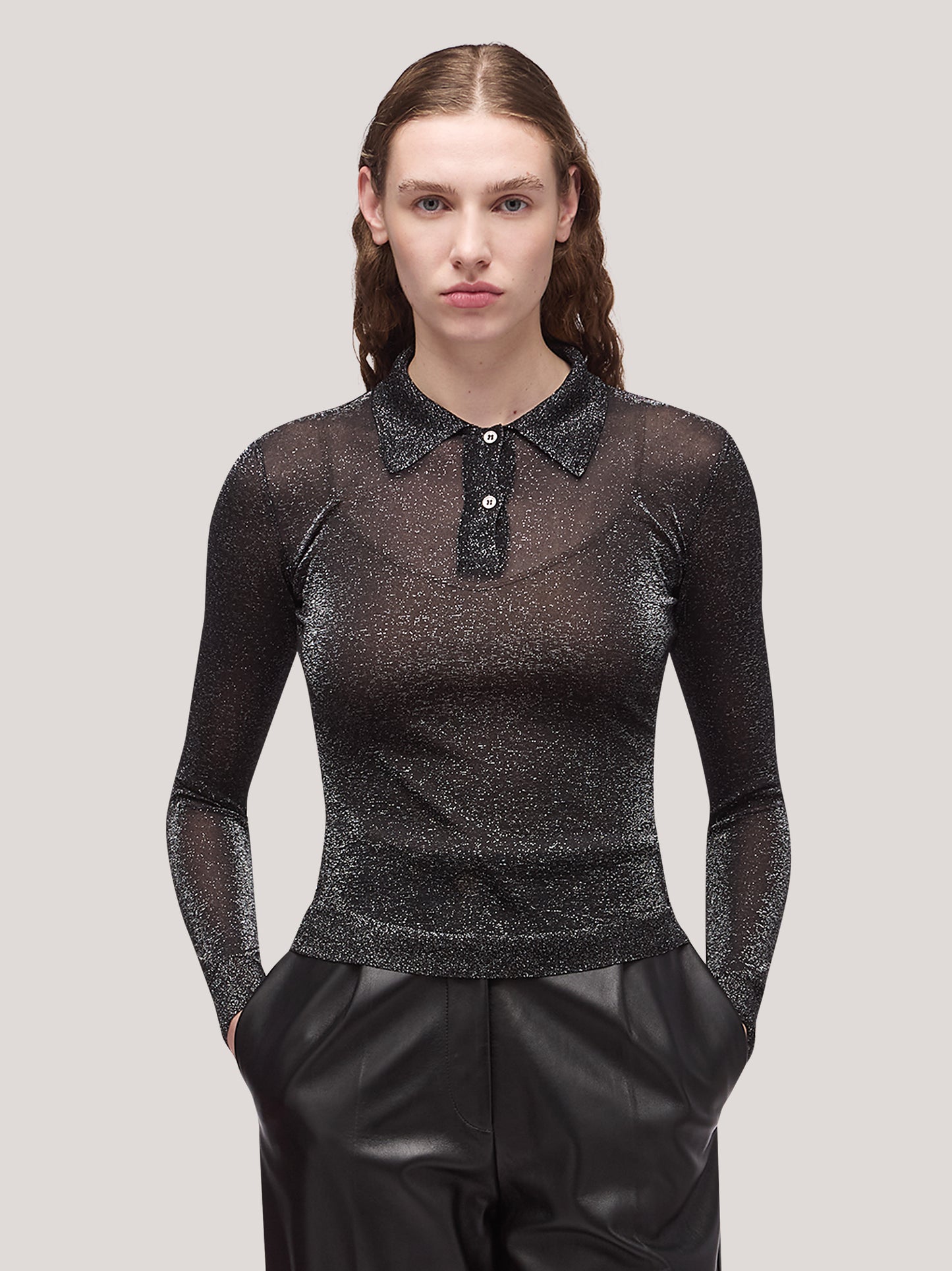 Women's long-sleeved polo-neck sweater, image black 250h90_fw25im_096bla 68147893731654