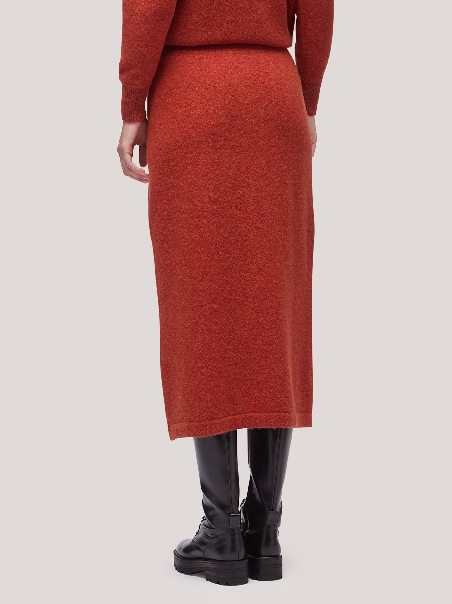 Long skirt with ribbed belt, hanaq copper 250n90_fw254a_677ram 68147420954950