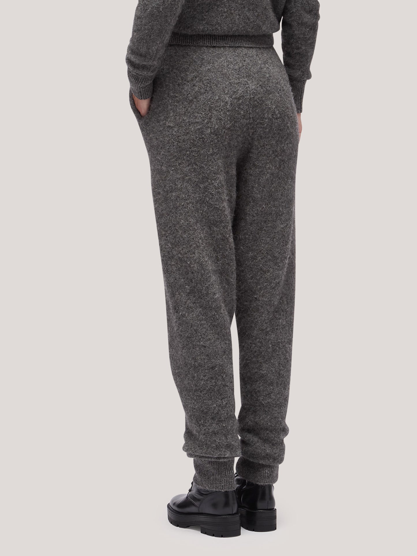 Women's trousers with ribbed bottom, hanaq grey 250n91_fw254a_085acc 68147393298758