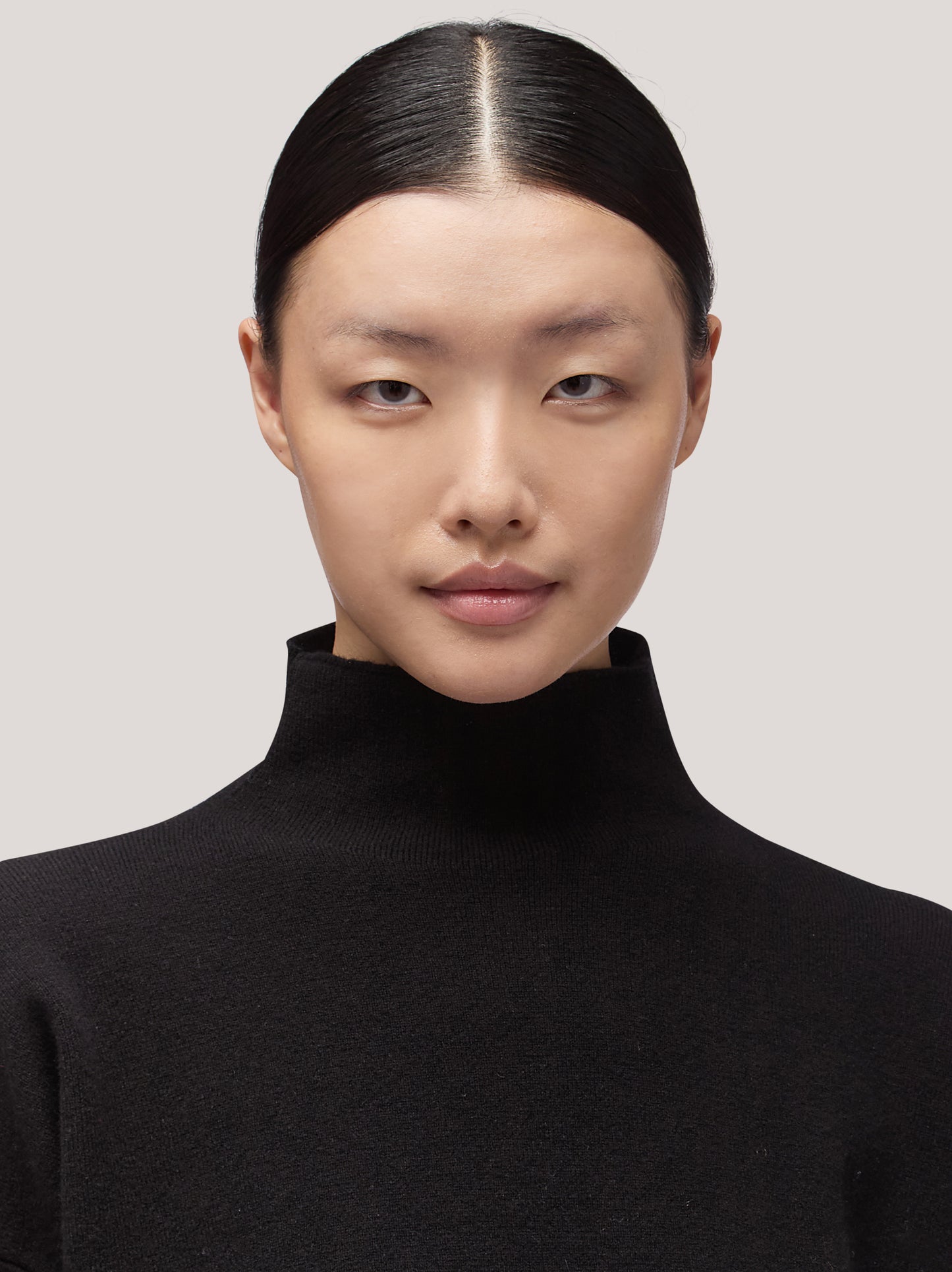 Women's high-neck, long-sleeved sweater, Milan stitch black 250r12_fw25-7_096bla 68147292111174