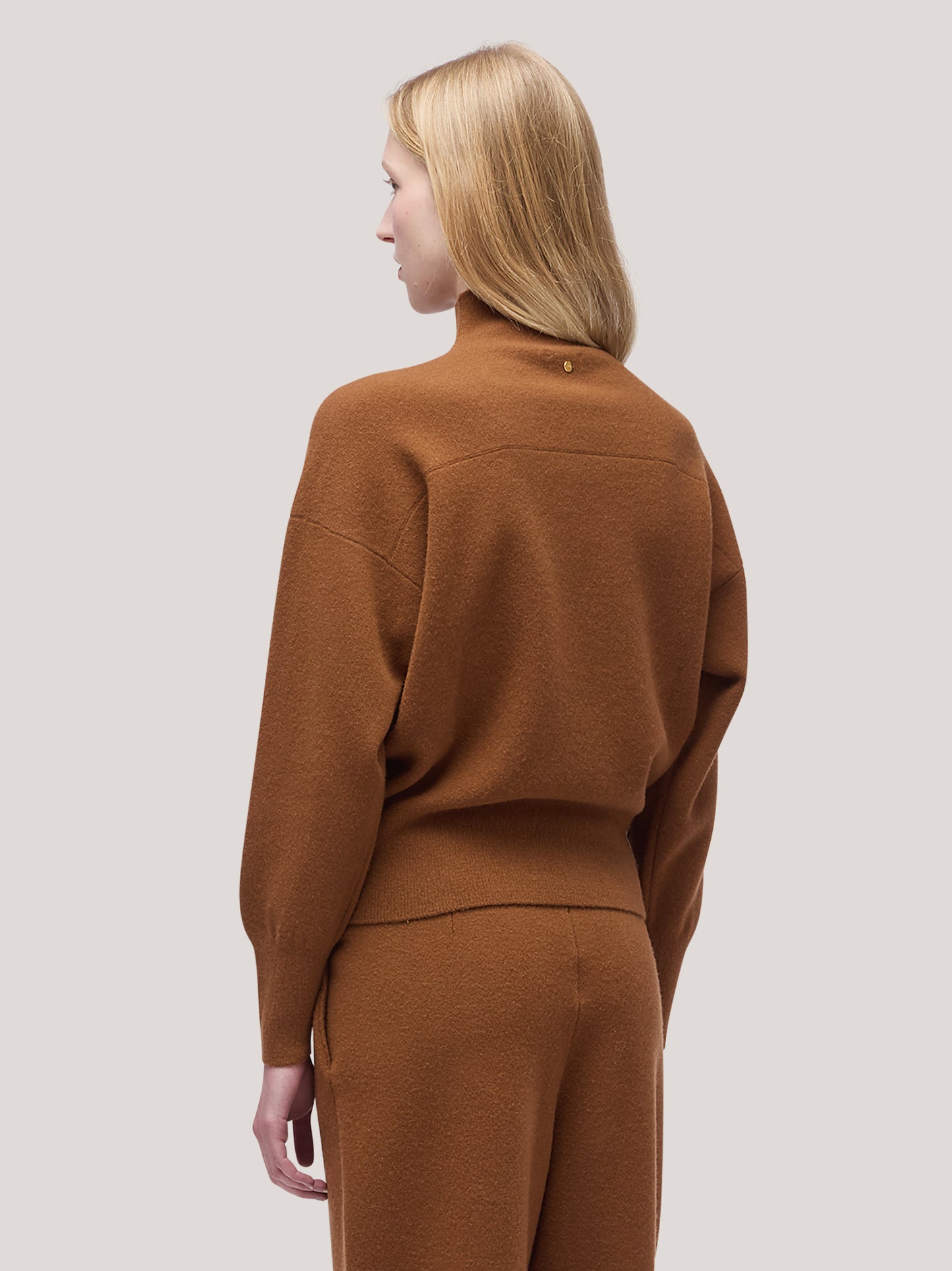 Women's high-neck, long-sleeved sweater, Milan stitch dakar 250r12_fw25-7_j37dak 68522562814278