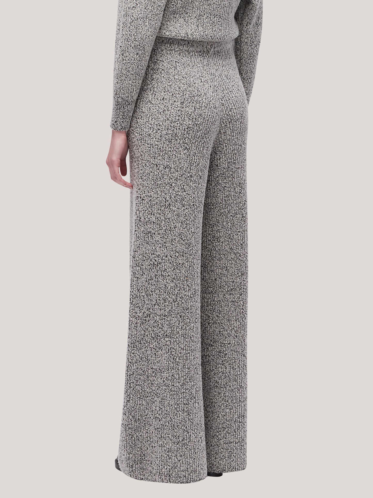 Pantaloni donna fondo ampio, lavorazione maglia inglese bicolore bianco /nero 250r93_fw259a_217bne 68522728620358