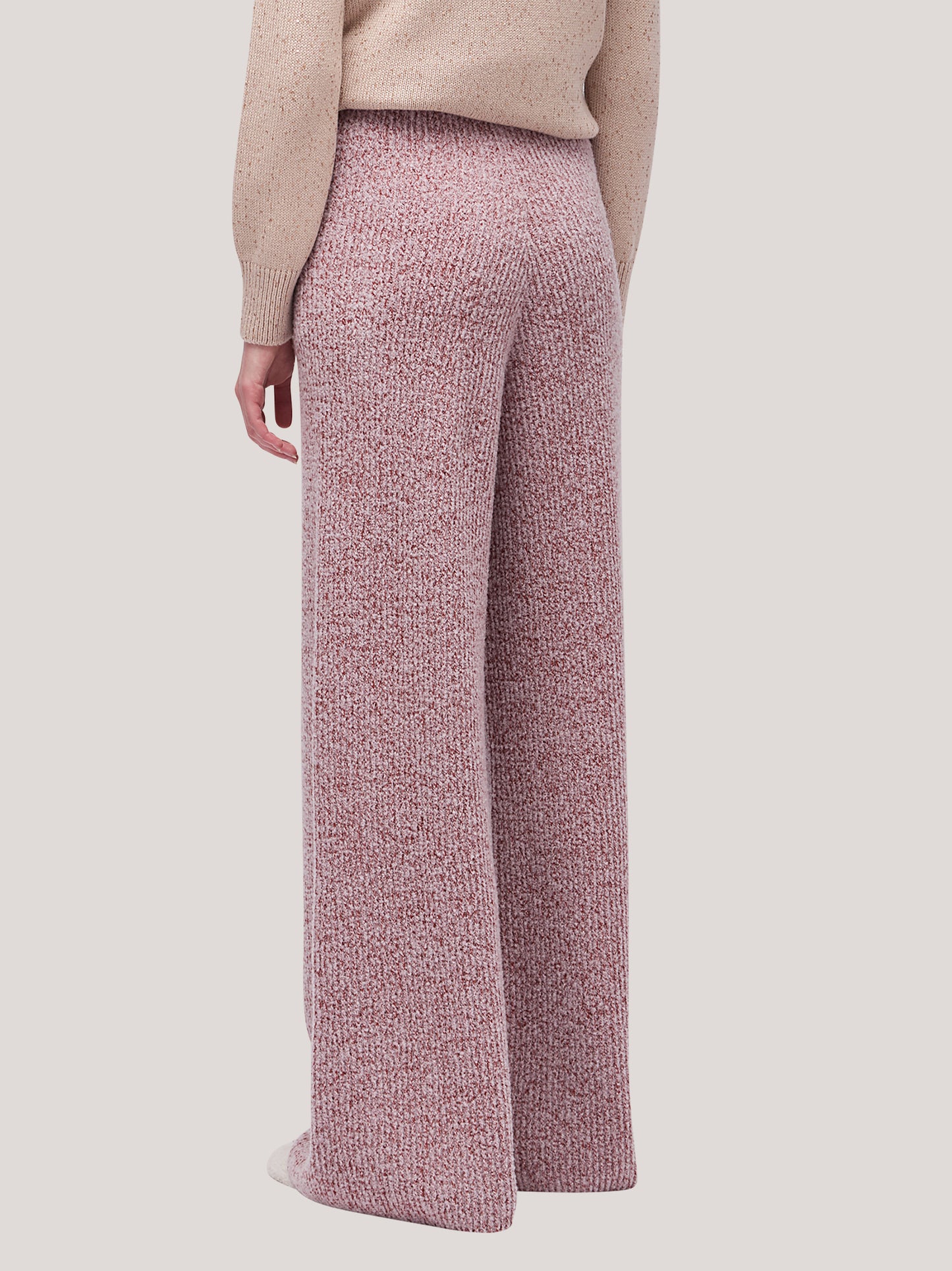 Pantaloni donna fondo ampio, lavorazione maglia inglese bicolore lilla /rame 250r93_fw259a_299lir 68522586931526