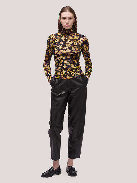 Maglia donna stampata collo alto manica lunga spotted print 250t52_fw25sp_217pri