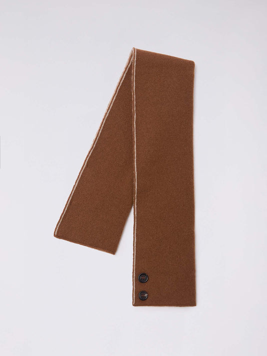 Sciarpa scaldacollo bicolore con asola e bottoni - Sciarpa scaldacollo bicolore con asola e bottoni alt - 002