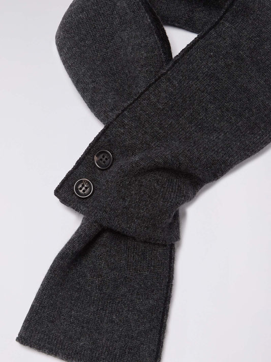 Sciarpa scaldacollo bicolore con asola e bottoni grafite mel 25k319_n_fw25-3_425gra