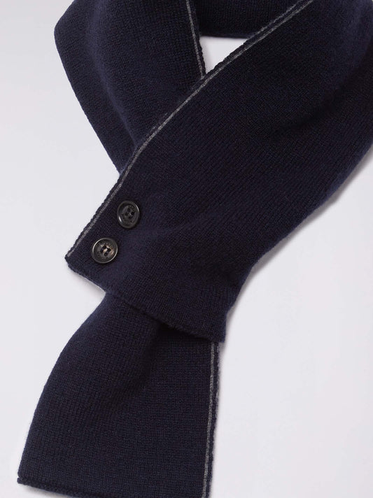 Sciarpa scaldacollo bicolore con asola e bottoni notte 25k319_n_fw25-3_064not
