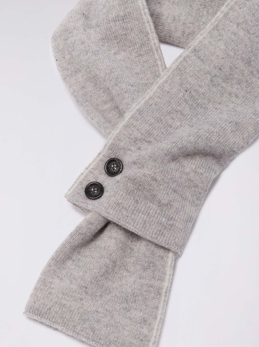 Sciarpa scaldacollo bicolore con asola e bottoni perla 25k319_n_fw25-3_160per