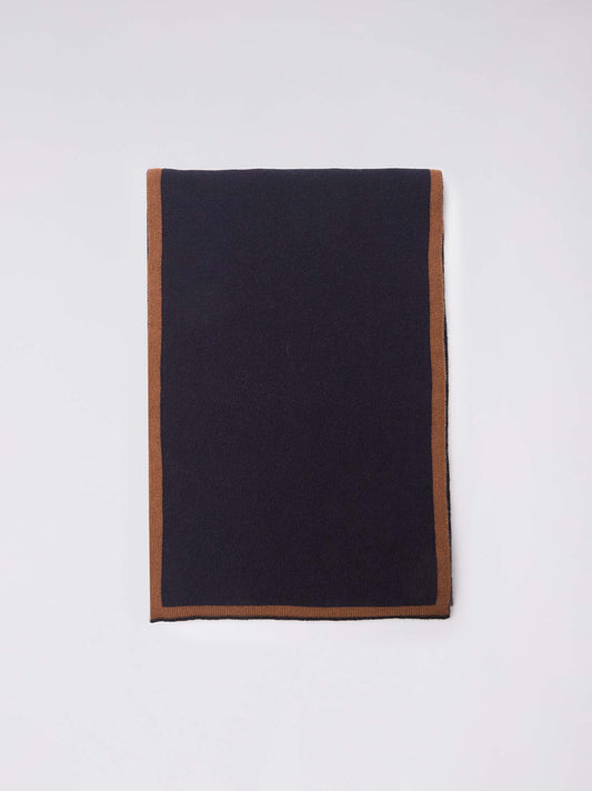 Sciarpa bicolore reversibile con bordi a contrasto notte 25k324_n_fw25-3_064not