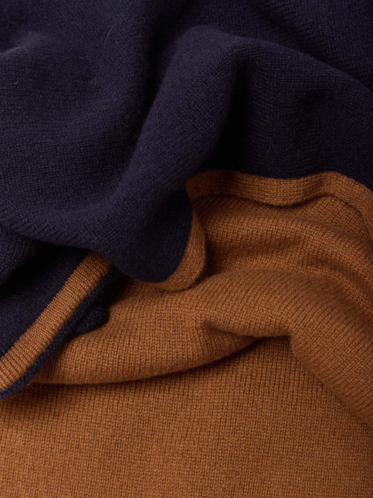 Sciarpa bicolore reversibile con bordi a contrasto - Sciarpa bicolore reversibile con bordi a contrasto alt - 002