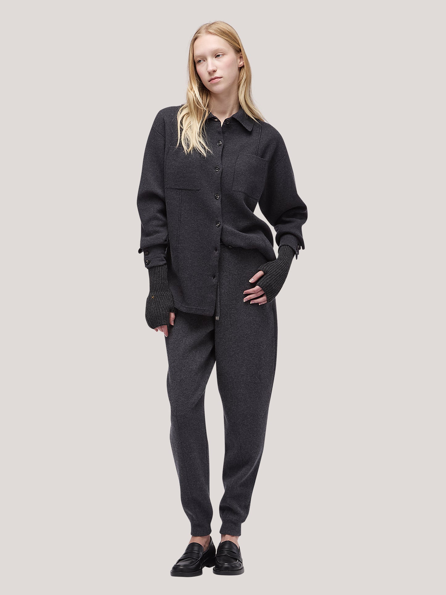 Guanti manicotti donna a costa grafite mel 25k350_fw25-3_425gra 68521923674438