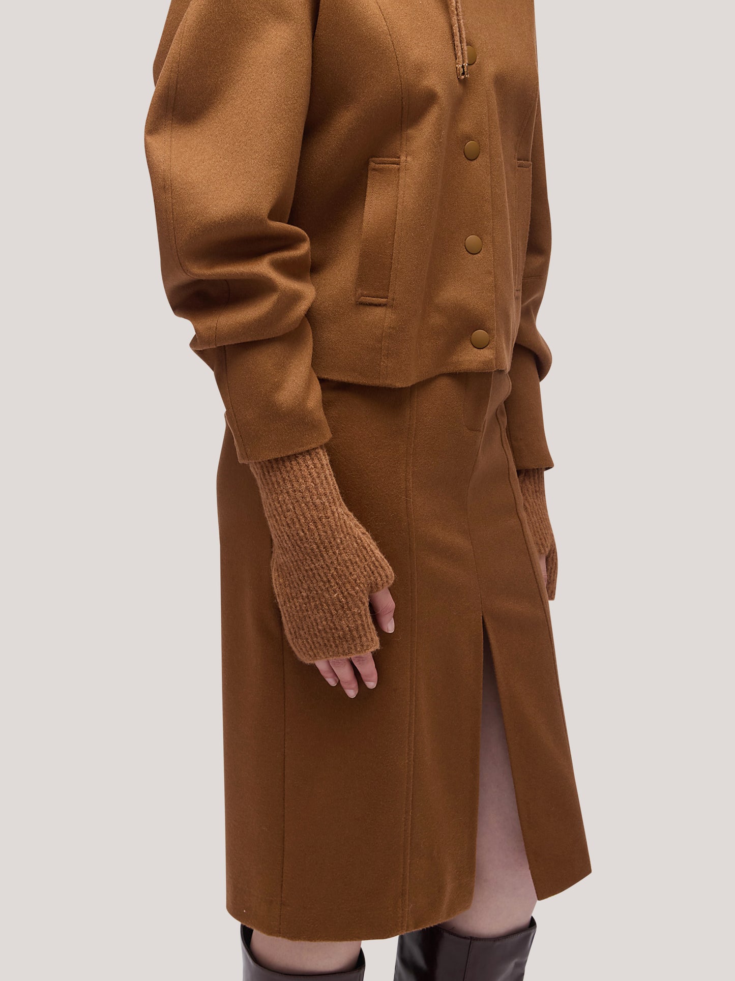 Ribbed sleeves, hanaq tobacco 25k377_fw254a_426tab 68146034016582