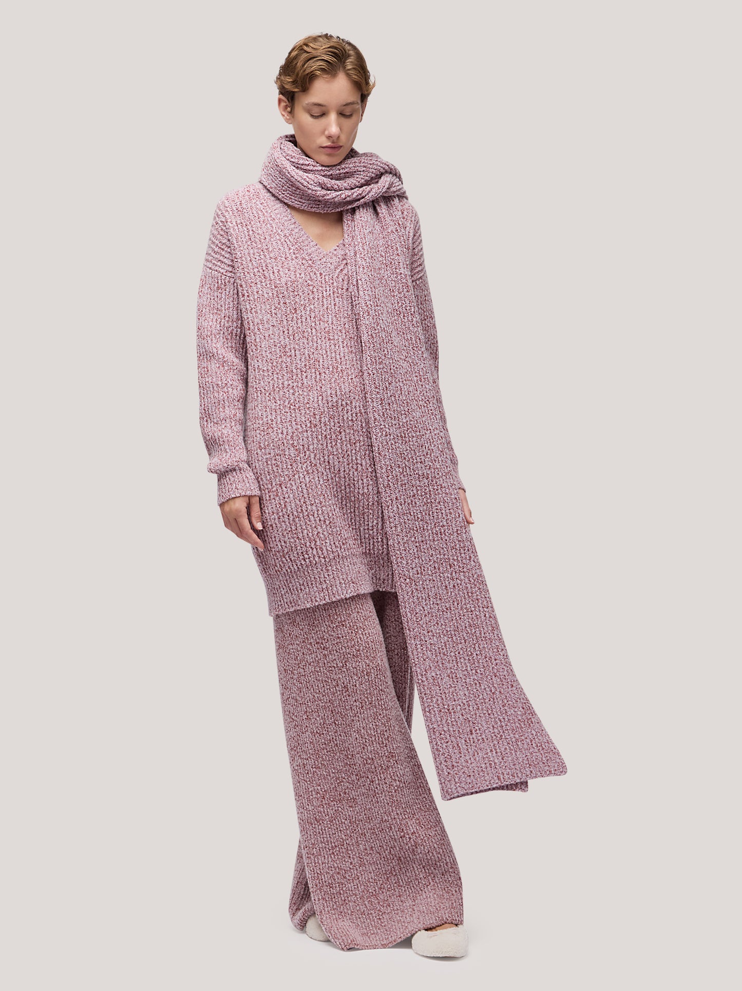 Wide ribbed scarf, mousse lilac 25k383_fw259a_299lir 68145964646726