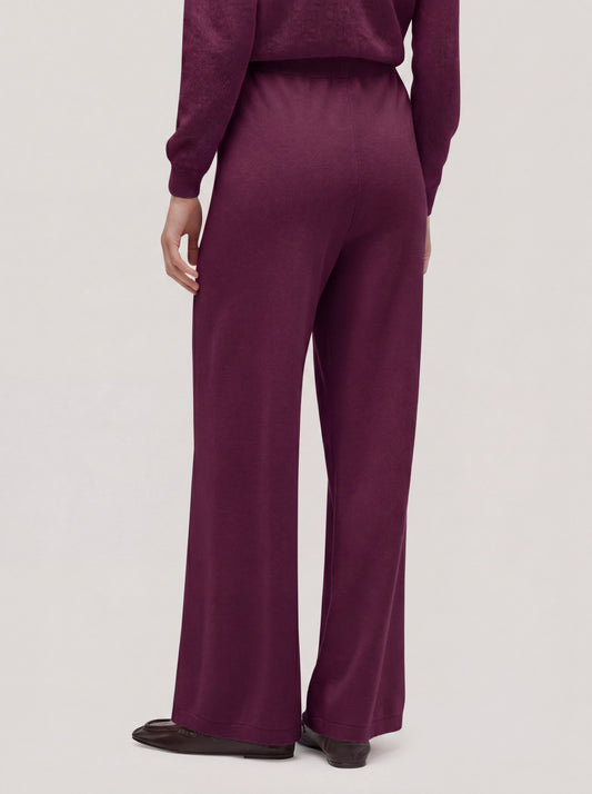 Minimal cashmere palazzo trousers, sweatshirt stitch - Minimal cashmere palazzo trousers, sweatshirt stitch alt - 002